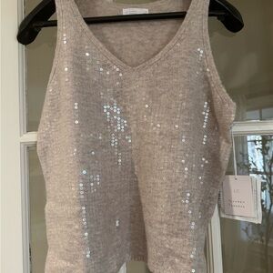 LC Lauren Conrad Sparkling Tan Tank Top